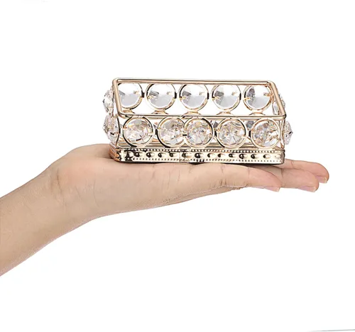 Vista 6 de Hipiwe Paquete de 2 soportes para tarjetas de visita de cristal de metal dorado para escritorio, oficina, organizador de almacenamiento de tarjetas