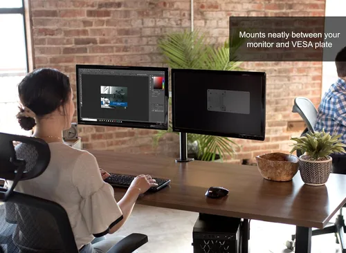 Vista 6 de VIVO Soporte de brazo de acero para Intel NUC, parte posterior del monitor VESA Extensión de montaje de placa metálica, negro, MOUNT-VESA01