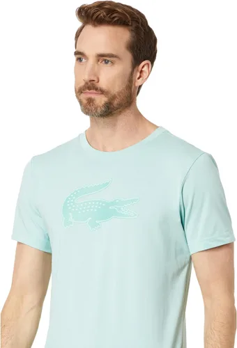 Vista 3 de Lacoste Contemporary Collection's - Camiseta de manga corta para hombre, ajuste regular, ultra seca, con estampado de cocodrilo