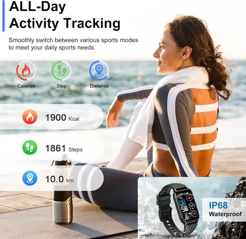 Vista 5 de Reloj inteligente para hombres y mujeres, reloj inteligente de 1.57 pulgadas (respuesta/hacer llamadas), rastreador de actividad física con más