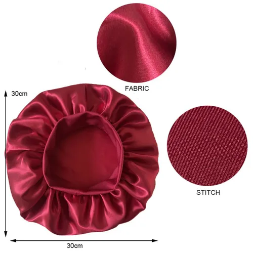 Vista 10 de Gorro de seda blanco para mujeres durmiendo, gorro de seda para dormir, trenzas de cabello rizado, gorra de satén grande para dormir, gorra de noche