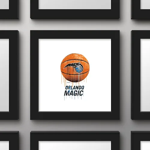 Vista 2 de Trends International Gallery Pops NBA Orlando Magic - Drip Basketball Wall Art Wall Poster, 12.00" x 12.00", Black Frame Version