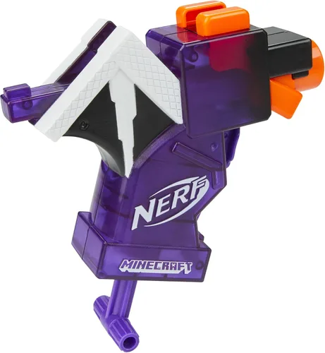 Vista 9 de Nerf MicroShots Minecraft Ender Dragon Mini Blaster, diseño de Minecraft Dragon Mob, incluye 2 dardos oficiales de élite, mango de cebado