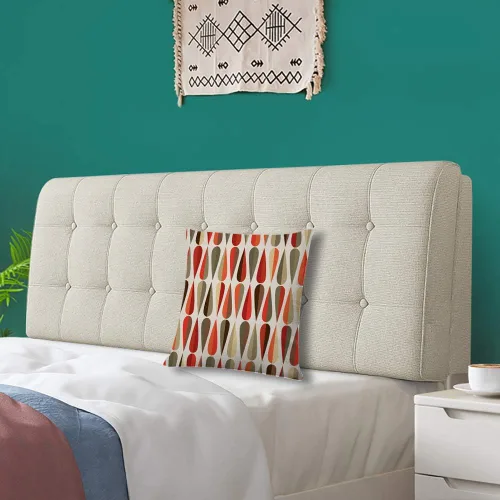 Vista 4 de Funda de almohada de estilo moderno de mediados de siglo, retro, con formas de caída en tonos, funda de cojín decorativa abstracta para el hogar