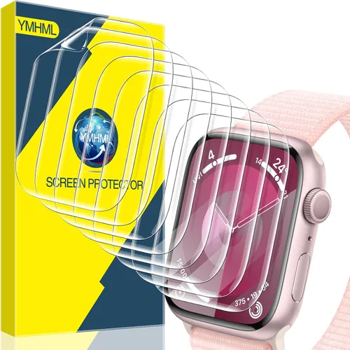 Vista 12 de YMHML - [Juego de 2] Protector de pantalla de vidrio templado compatible con Apple Watch de 38mm Series 3/2/1 con estuche negro duro, cubierta