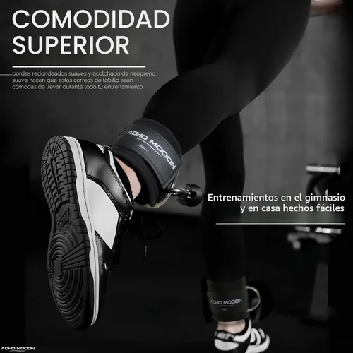 Vista 5 de AOHO MOOON Ankle Strap (2 Pieces) for Cable Machine Women - Gym Workout Leg Strap, Premium Padding Ankle Cuffs, Glute Kickback Exercises Equipment