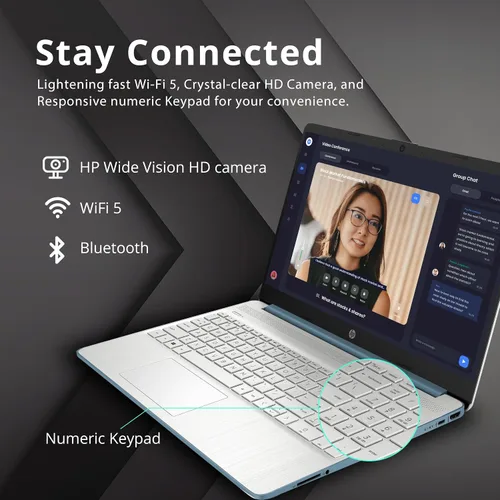 Vista 5 de HP Laptop FHD de 15.6", AMD Ryzen 5-5500U, 16 GB de RAM, almacenamiento de 1.16 TB (1 TB SSD + 160 GB de estación de acoplamiento), gráficos AMD