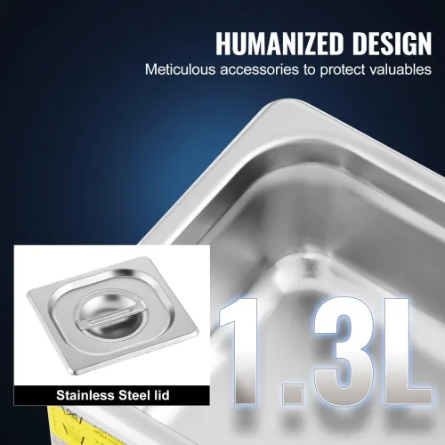 Vista 2 de Limpiador ultrasónico profesional de limpieza ultrasónica de 40 kHz con temporizador digital y calentador Ultra Sonic Máquina limpiadora de joyas