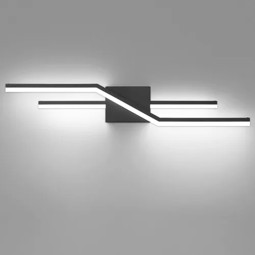 Vista 11 de SOLFART Luces de baño con acabado mate en negro, regulables, LED, para tocador, sobre espejo, 24 pulgadas, modernas, luces de pared