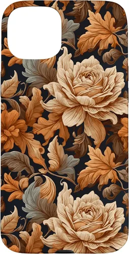 Vista 9 de Warm Colors of Autumn Stylish Design - Fall Flowers Pattern Case for iPhone 16