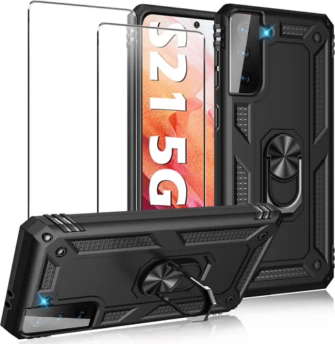 Vista 31 de Funda para Samsung Galaxy S21 5G resistente con protector de pantalla integrado, armadura dura, funda anticaída militar para Samsung S21 5G 6.2 2021