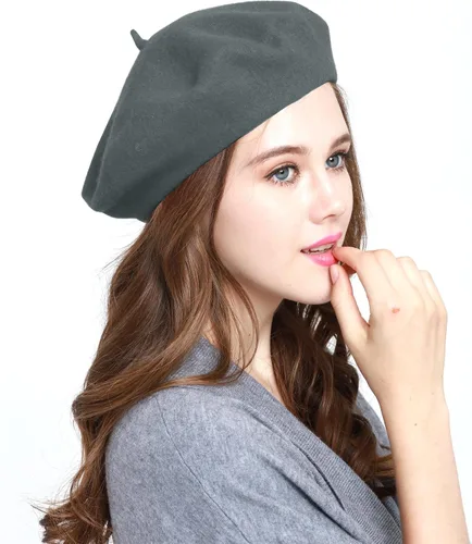 Vista 13 de WW004 Invierno 100% Lana Cálida Arte Francés Vasco Boina Tam Beanie Cap