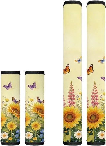 Vista 30 de Juego de 4 fundas protectoras de repuesto para manija de puerta de refrigerador con temática de té de la tarde para microondas, horno, refrigerador