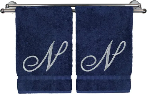 Vista 226 de Toalla de mano con monograma, regalo personalizado, 16 x 30 pulgadas, extra absorbente, 100% algodón turco, acabado de rizo suave, para baño, cocina