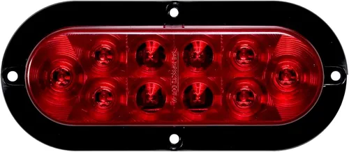 Vista 2 de Optronics STL78RK Lente Roja 6" Oval Sealed Luz LED para Montaje en Superficie