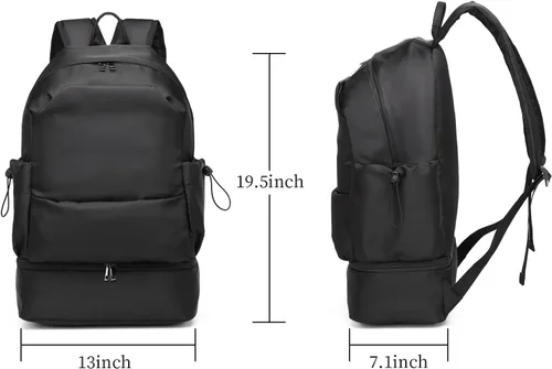 Vista 5 de seyfocnia Mochila de gimnasio para hombres, mochila de viaje impermeable con compartimento para zapatos, bolsa de gimnasio deportiva ligera, mochila