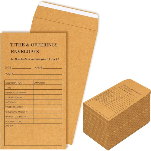 Vista 6 de Iglesia Suministros Tithe and Offering Envelope Kraft Offering Tithe Sobres para Iglesia Religiosa (200 piezas)