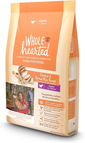 Vista 4 de WholeHearted by Petco All Breed Receta de pollo y arroz integral Alimento seco para cachorros, 30 libras.
