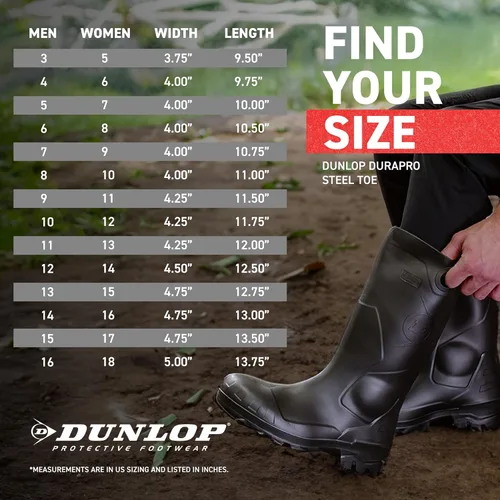 Vista 2 de Dunlop 8908603 Durapro - Botas con puntera de acero de seguridad, material de PVC de polimezcla 100% impermeable, cómodas plantillas energizantes