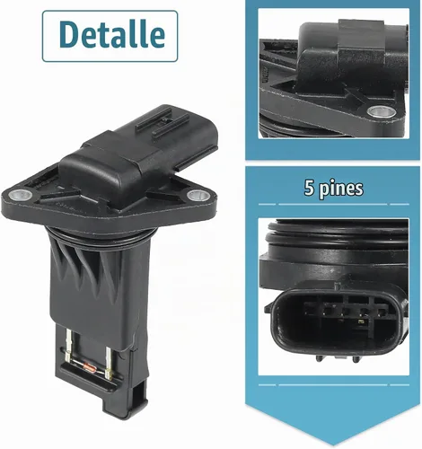 Vista 5 de X AUTOHAUX Sensor de flujo de aire masivo para Mazda CX-9 CX-5 CX-3 3 6 MX-5 Miata 1525A031 PE01-13-215 E5T62271 Plástico Negro 5 Pines MAF Sensor