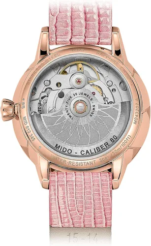 Vista 3 de MIDO Rainflower - Reloj automático suizo para Mujer - Esfera Blanca - Caja de 1.339 in - M0432073601100, Blanco, Reloj automático