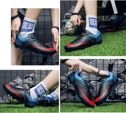 Vista 7 de Josaju Zapatos deportivos de fútbol para hombre y mujer, para deportes al aire libre, interiores, correr, caminar, zapatos de fútbol
