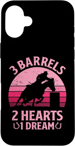 Vista 22 de iPhone 16 3 Barrels 2 Hearts 1 Dream Barrel Racer Barrel Racing Rodeo Case