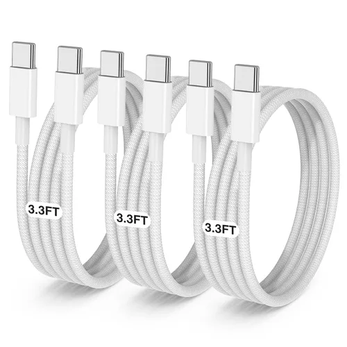 Vista 26 de LOFPYE Paquete de 3 cables USB C a USB C de 1 pie y 60 W, cable de carga rápida tipo C para iPhone Air 17 16e 16 15 Pro Plus Pro Max, para Galaxy