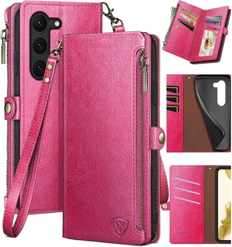 Vista 14 de XcaseBar Funda tipo cartera para Samsung Galaxy S23 Plus con cremallera 【Bloqueo RFID】 Titular de la tarjeta de crédito, Libro de folio con tapa