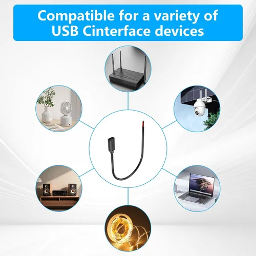 Vista 4 de GINTOOYUN Cable de extensión de 2 pines USB C hembra cable de alambre desnudo 5V/3A USB tipo C hembra cable de alimentación de extremo abierto