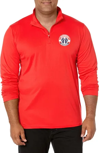 Vista 8 de Ultra Game Camiseta oficial de la NBA de manga larga con cremallera corta para hombre Gris Caliente Carbón