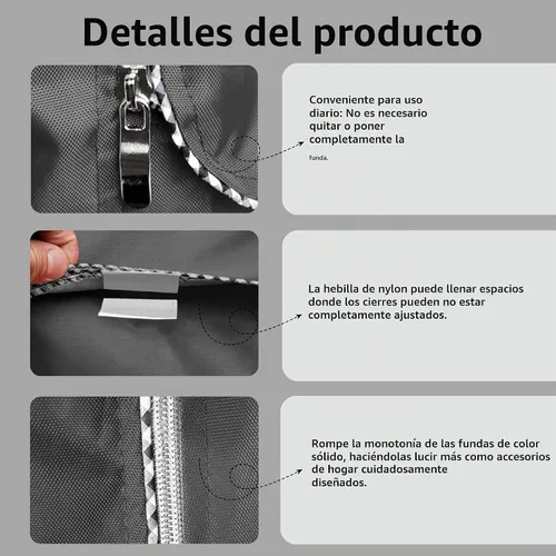 Vista 4 de MBOOM Funda para Lavadora y Secadora Impermeable para Exteriores, 600D Oxford de Servicio Pesado a Prueba de Polvo Carga Frontal Cubierta para Gris