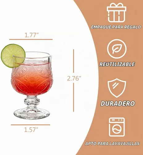 Vista 4 de Juego de 6 vasos de chupito de 1.75 onzas/vasos de chupito súper lindos/vasos cordiales/vasos de jerez/estilo clásico/sin plomo