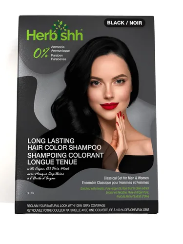 Vista 12 de Herbishh Champú Color Cabello Negro 6.8 fl oz+ Aceite Cabello 1 fl oz+ Aceite de argán y negro