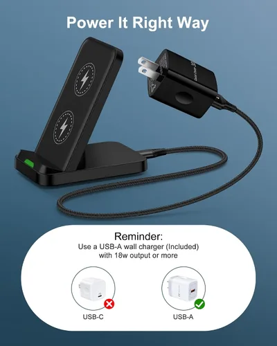 Vista 3 de Soporte de Carga Inalámbrica Android para Samsung Galaxy S26 S25 Ultra S24, Soporte de Teléfono de Carga Inalámbrica de 15 W para iPhone 17 Pro Max