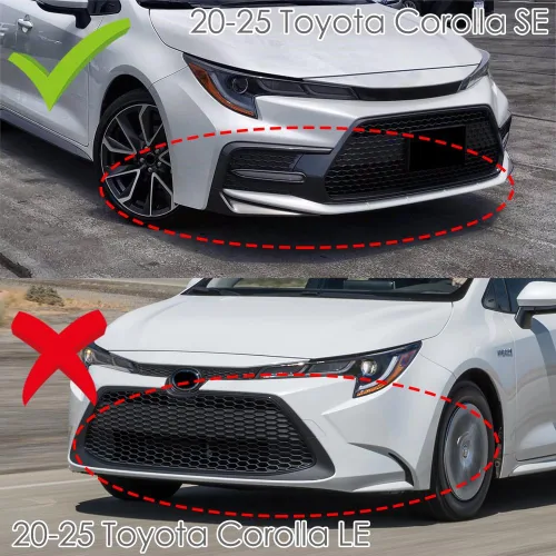 Vista 6 de Q1-TECH, borde de parachoques delantero compatible con Toyota Corolla XSE/SE 2020-2025 solamente, alerón de parachoques delantero, kit de divisor