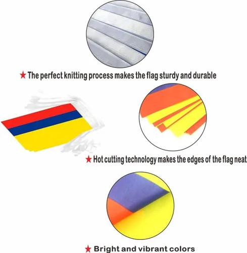 Vista 3 de Paquete de 2 banderines de bandera de Colombia, mini banderines colombianos para decoración de interiores y exteriores