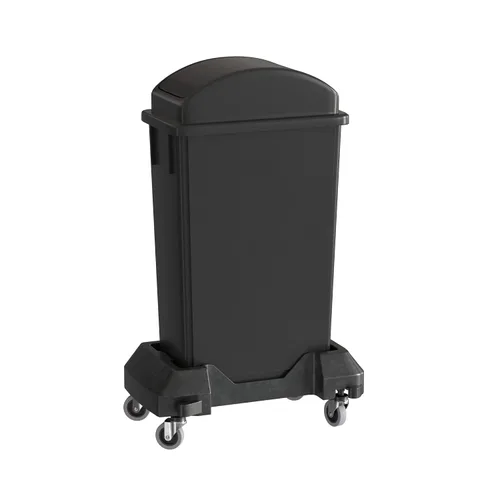 Vista 16 de Bote de basura Slim Jim negro de 23 galones con carrito