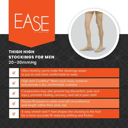 Vista 3 de Alivia los muslos opacos para hombre con compresión moderada (20-30mmHg)