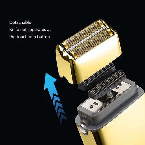 Vista 4 de RTLR Afeitadora multifuncional, potente afeitadora eléctrica portátil con bajo ruido, carga USB, oro