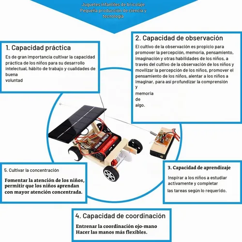 Vista 7 de Kit de modelo de coche solar de madera para construir para la edad de la juventud, kit de experiencia educativa de ciencia Juguete de construcción