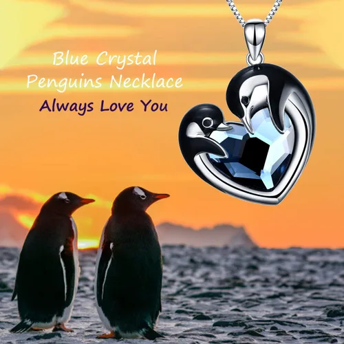 Vista 4 de WINNICACA Regalos únicos de Navidad 925 de plata de ley 925, fénix, pingüino, vaca de las tierras altas, colibrí, zorro, rana, búho, tortuga marina