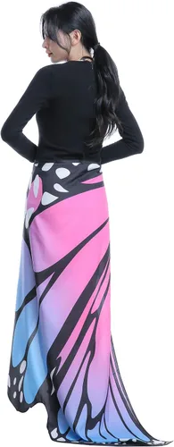 Vista 6 de AWAYTR Chal de alas de mariposa para mujer, capa de hada para mujer, accesorio de disfraz de Halloween
