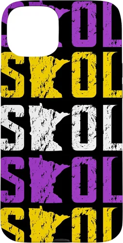 Vista 9 de Funda para iPhone 13 Pro Max SKOL envejecido vikingo vintage morado y amarillo sobre negro