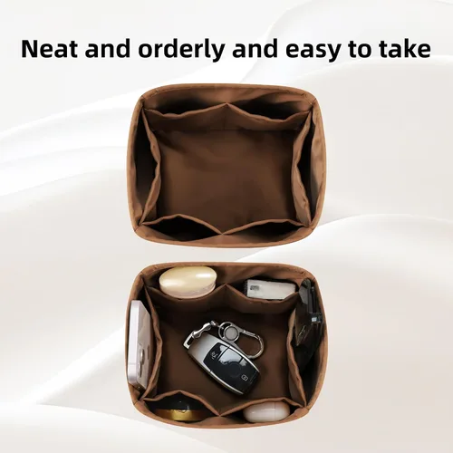 Vista 3 de DGAZ Organizador de bolso, sedoso y suave, seda, bolso de mano de lujo en moldeadores de bolsa, para mujer, se adapta a picotin1822 bolsas