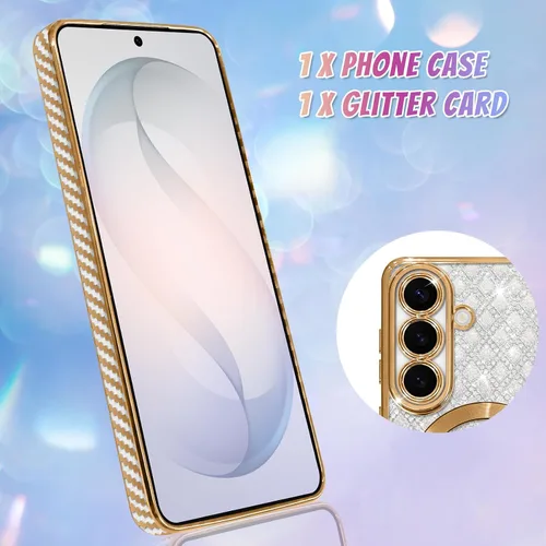 Vista 547 de Bonoma - Funda compatible con Samsung Galaxy S21 Plus, diseño de corazón con purpurina, color rosa Support for MagSafe, Plating Magnetic Case TPU