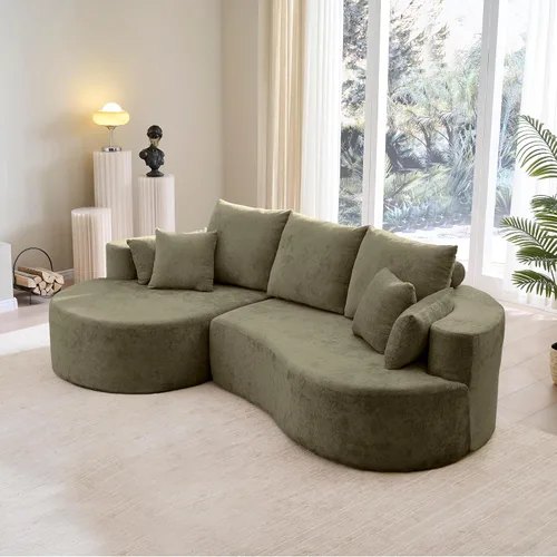 Vista 10 de Christopher Knight Home Carden - Sofá modular curvado de 106 pulgadas, cómodo sofá tapizado de tela con diván, moderno sofá nube con asiento Negro