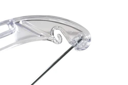 Vista 4 de Nahanco 500RCHU - Colgador de plástico transparente tradicional con muescas y ganchos para tirantes y clips delicados, tamaño pequeño, uso