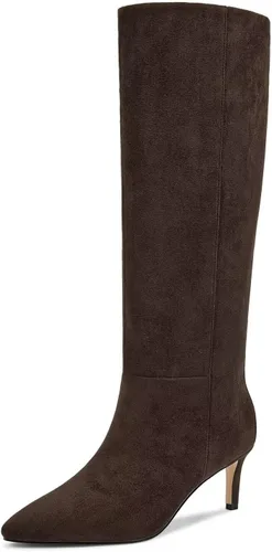 Vista 27 de wetkiss Botas altas hasta la rodilla para mujer, con tacón de gatito y diseño de punta puntiaguda, clásicas y sexys