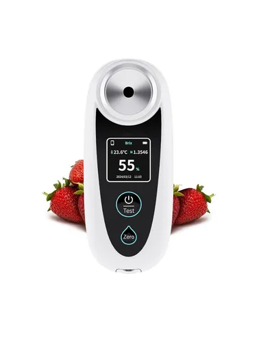 Vista 9 de Refractómetro digital Brix, ±0.1%, Precisionwith ATC, recargable y portátil, para frutas, jugos, verduras y elaboración casera